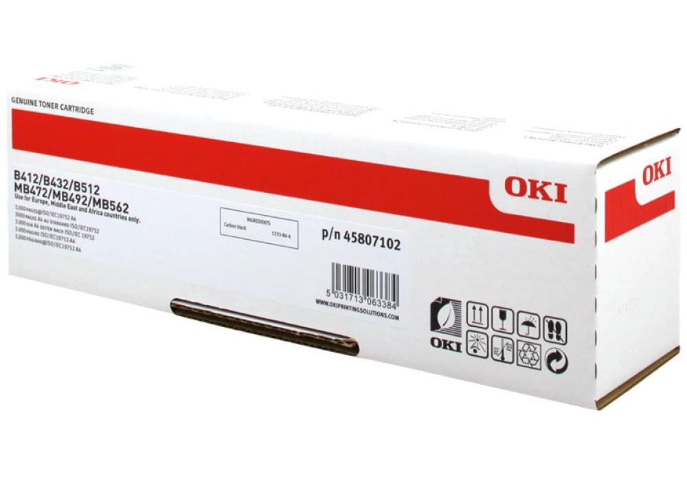 OKI Toner Cartridge - B412/B432/B512 - Black