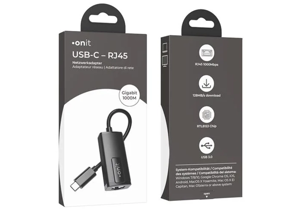onit Adaptateurs réseau USB-C – RJ45 Gigabit-LAN