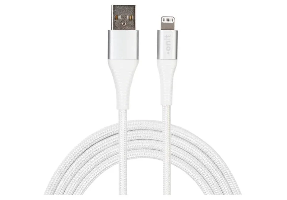 onit Câble USB 2.0 MFi USB A - Lightning 2 m, Blanc