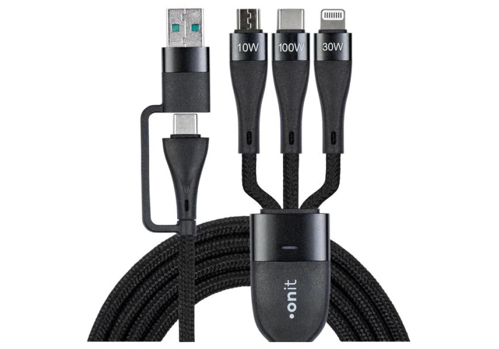 onit Câble USB 2.0 USB A/USB C - Lightning/Micro-USB B/USB C 0.5m