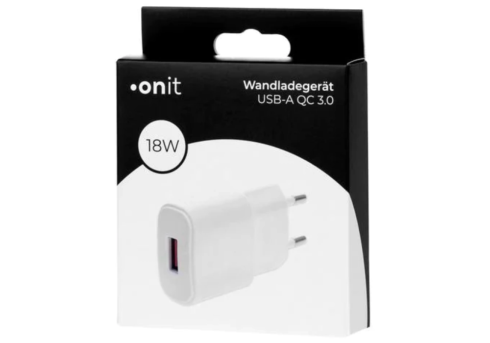 onit Chargeur mural USB-A QC3.0 18 W Blanc