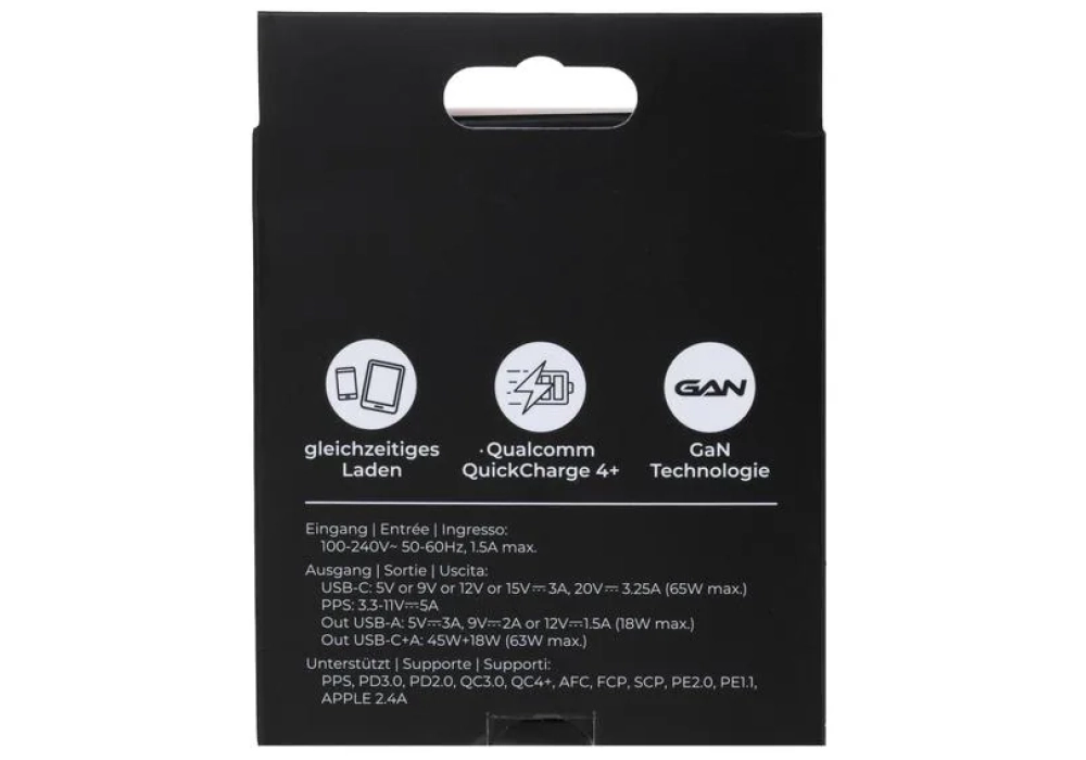 onit Chargeur mural USB Dual QC4+ 65 W GaN Blanc