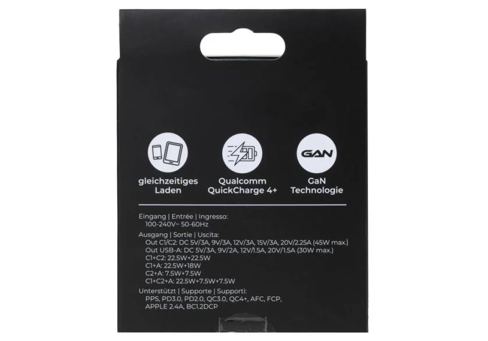 onit Chargeur mural USB Trial QC4+ 45 W GaN Blanc
