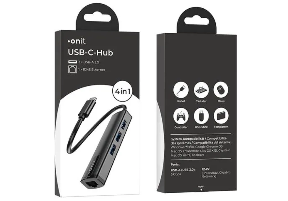 onit Hub USB-C avec port RJ45