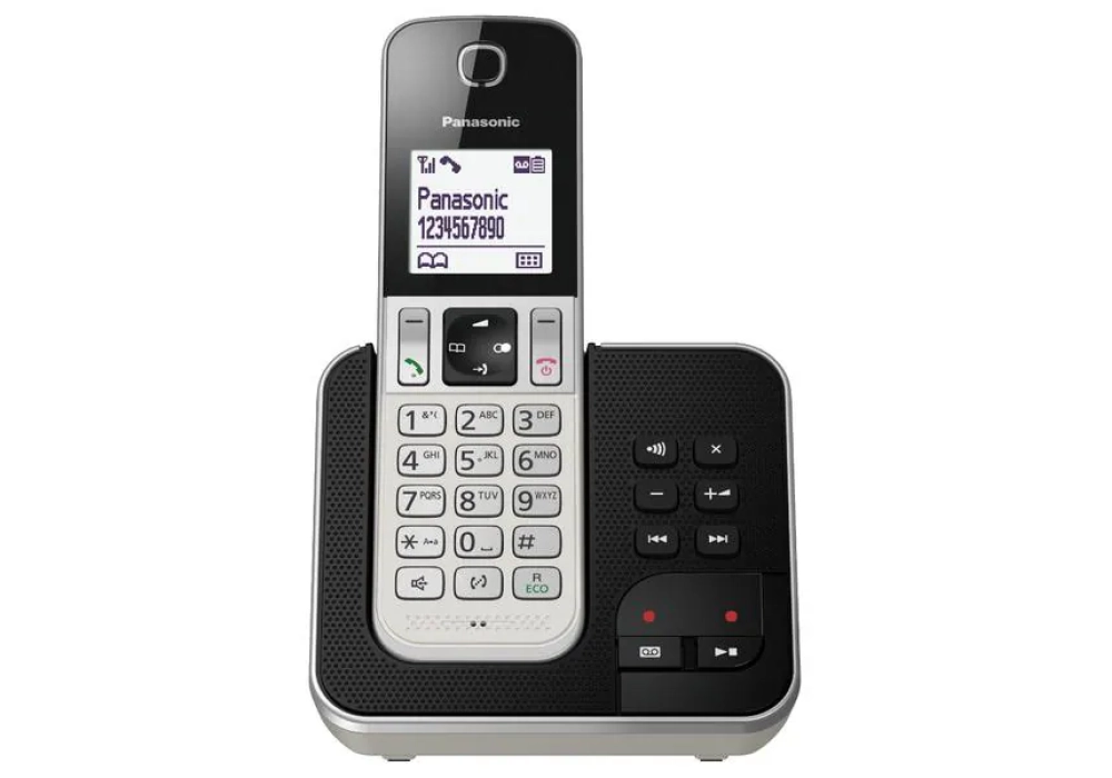 Panasonic Téléphone sans fil KX-TGD320SLW Noir/Argenté