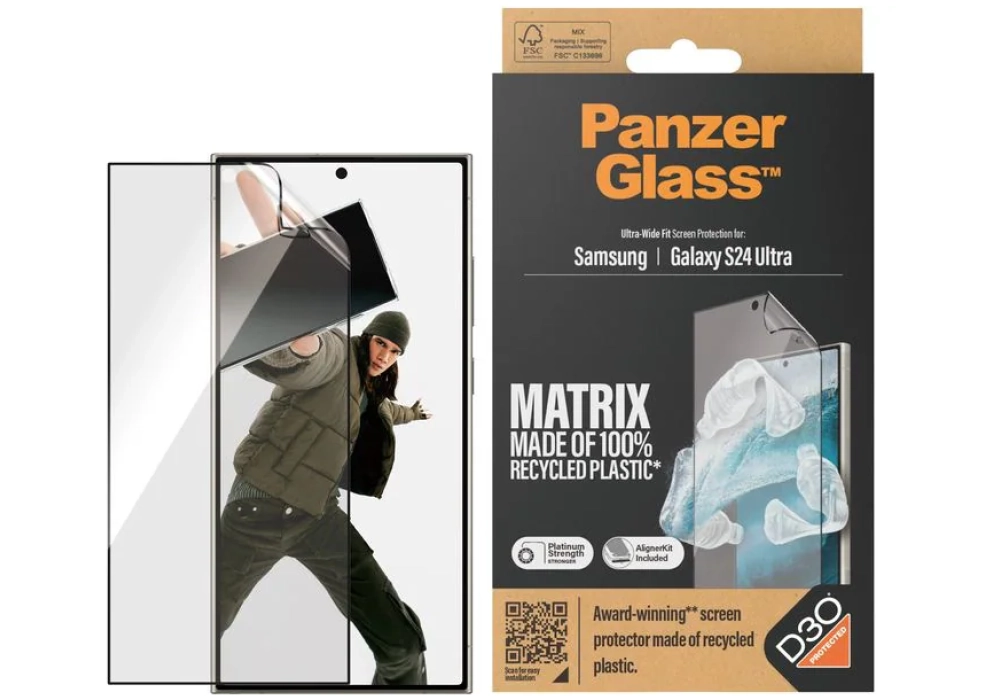 Panzerglass Protection d’écran Ultra Wide Fit D3O PET Galaxy S24 Ultra
