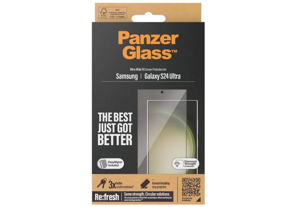 Panzerglass Protection d’écran Ultra Wide Fit Galaxy S24 Ultra avec applicateur