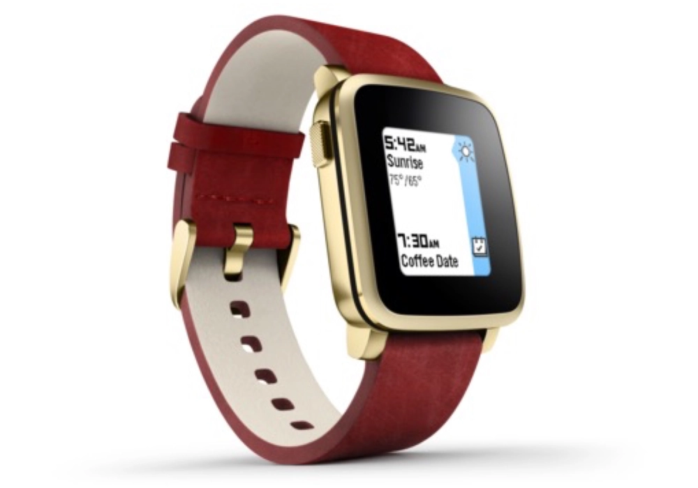 Pebble Time Steel (Red/Gold)