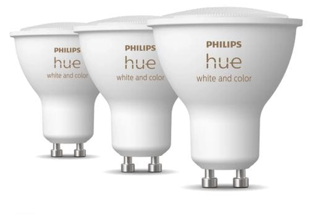 Philips Hue Ampoule White & Color Ambiance, GU10, 3 pièces, BT