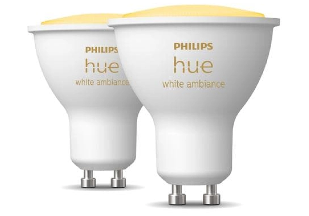 Philips Hue Ampoule White Ambiance, GU10, 2 pièces, BT