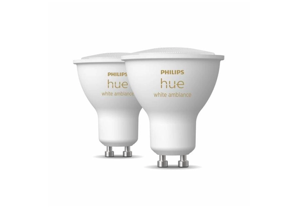 Philips Hue Ampoule White Ambiance, GU10, 2 pièces, BT