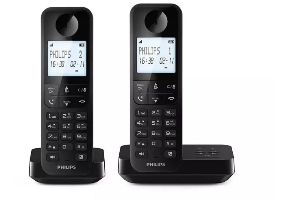 Philips Téléphone sans fil D2752B Duo Noir