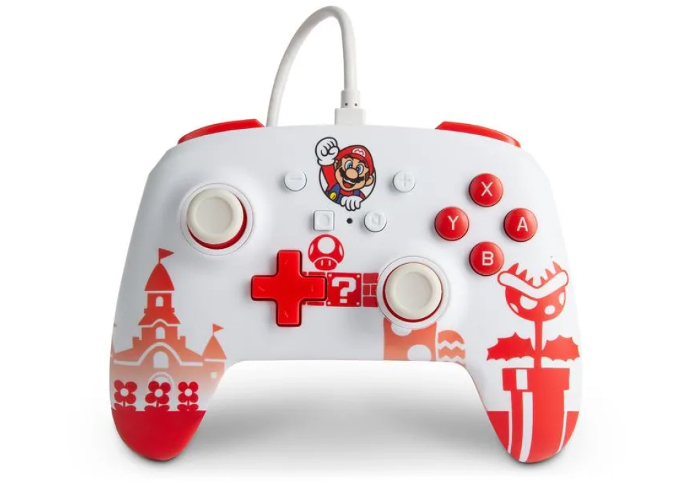 Power A Enhanced Wired Controller (Mario Rouge/Blanc)
