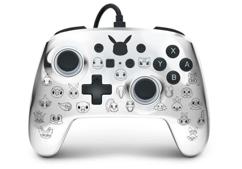 Power A Enhanced Wired Controller (Pikachu Black & Silver)