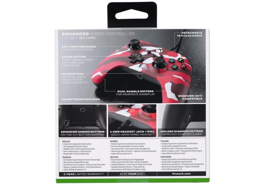 Power A Enhanced Wired Controller (Red Camo)
