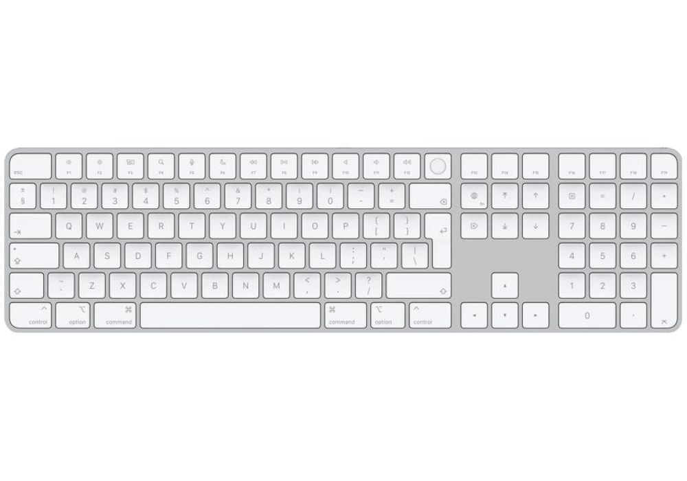 Apple Magic Keyboard avec Touch ID et Pavé Numérique (CH) - Blanc
