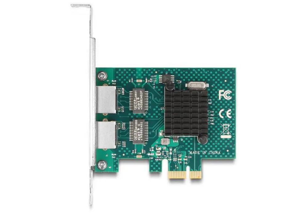 Delock Carte PCI Express x1 vers 2 x RJ45 Gigabit LAN, BCM5720