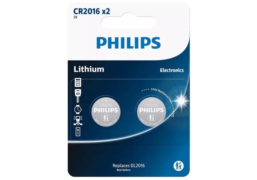 Philips Lithium CR2016 2 Pièce/s