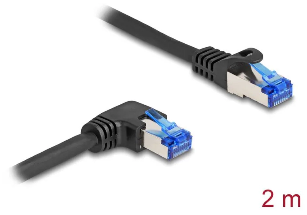 Delock Câble patch angulé à droite Cat 6A, S/FTP, 2 m, Noir