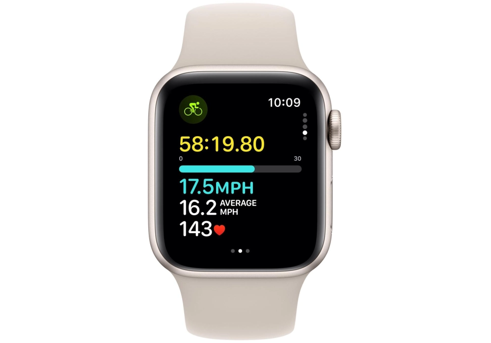 Apple Watch SE 2023 40 mm LTE Alu Sport Band Lumière stellaire S/M