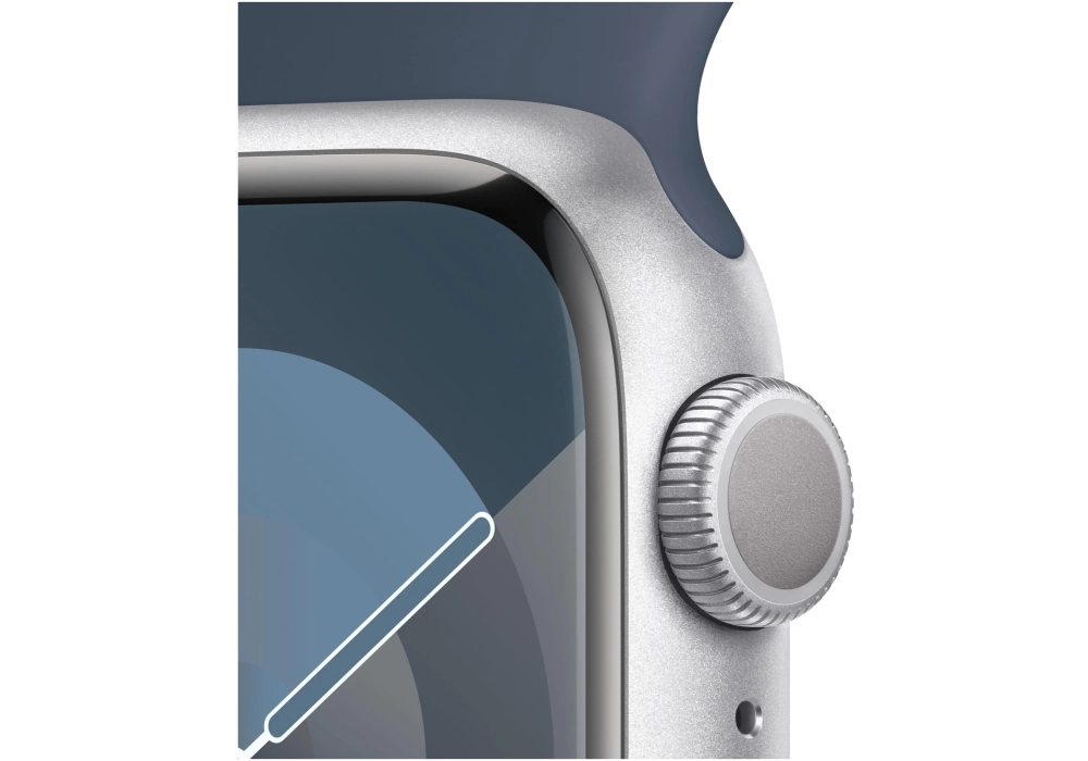 Apple Watch Series 9 41 mm Alu Argent Sport Bleu orage S/M