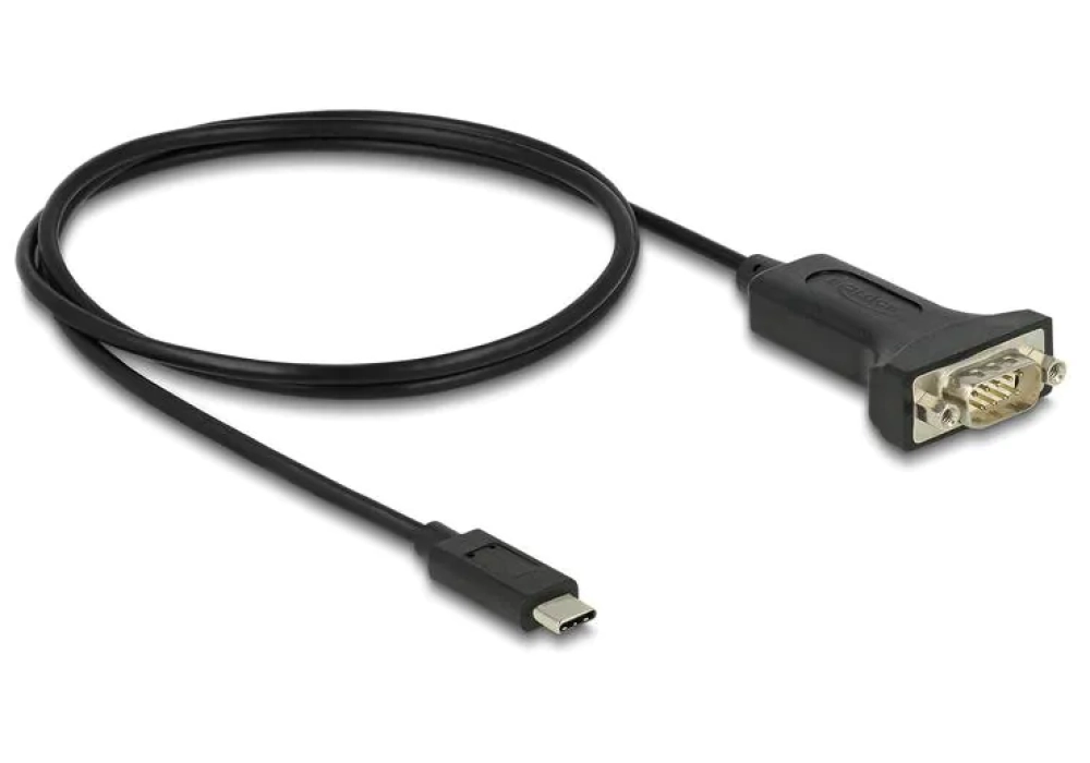 Delock Adaptateur sériel USB-C – RS-232 D-Sub 9 broches avec écrous - 1.0 m