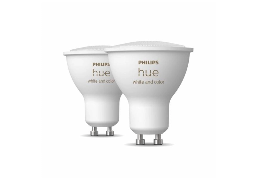 Philips Hue Ampoule White & Color Ambiance, GU10, 2 pièces, BT
