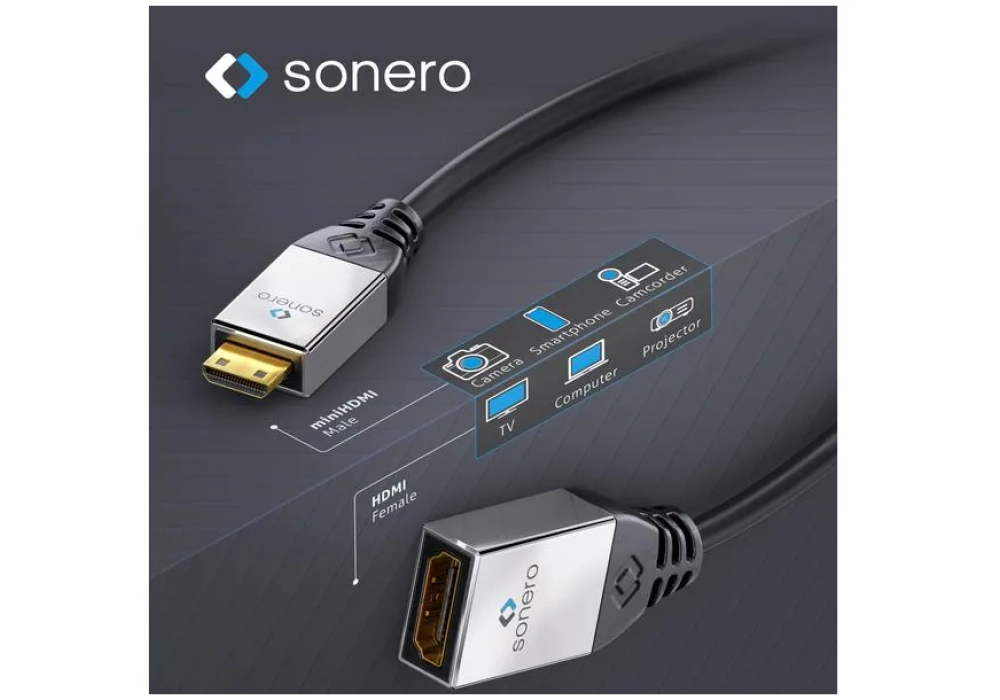 sonero Adaptateur Portsaver 4K High Speed Mini-HDMI (HDMI-C) - HDMI