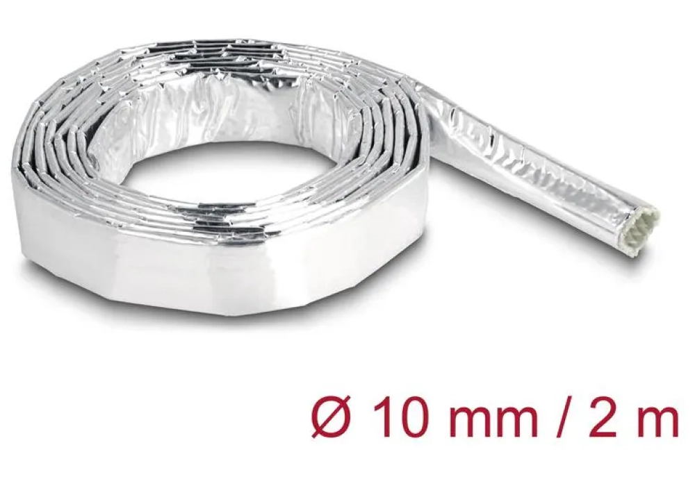 Delock Gaine de câble en fibre de verre et aluminium 2 m x 10 mm Argenté