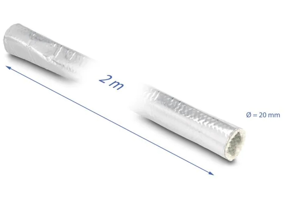 Delock Gaine de câble en fibre de verre et aluminium 2 m x 20 mm Argenté