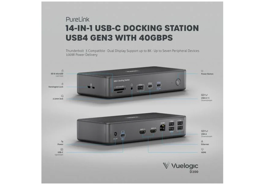 PureLink Station d'accueil USB-C VL-D200