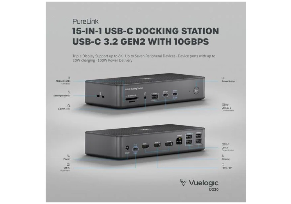 PureLink Station d'accueil USB-C VL-D220