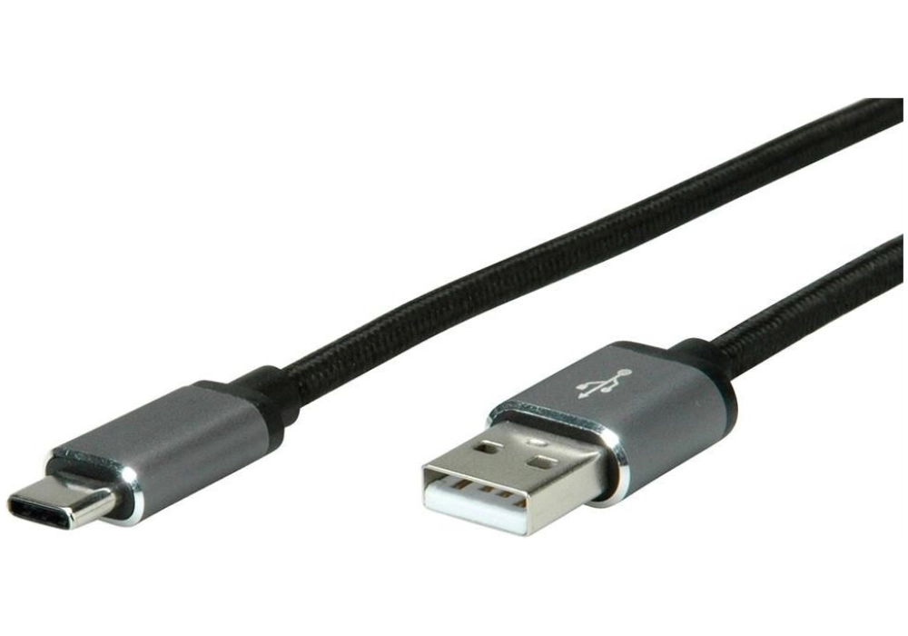 ROLINE Câble USB 2.0 Type-A / Type-C - 0.8 m (Noir)