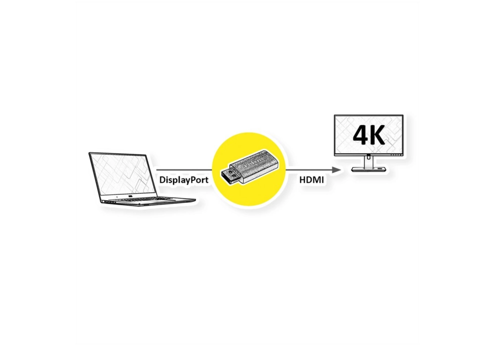 ROLINE DisplayPort 1.2 / HDMI 4K Adapter