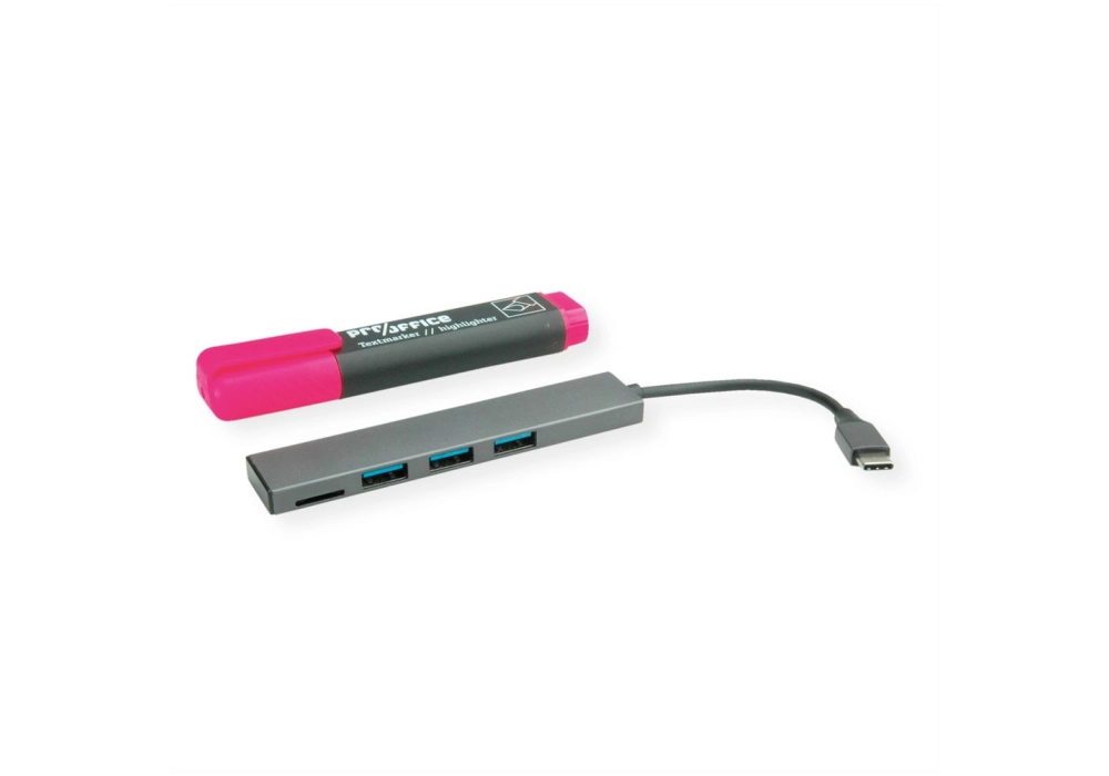 ROLINE Hub USB 3.2 Gen 1, 3 ports, type C, 1 port Cardreader