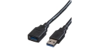 ROLINE USB 3.2 Gen 1 Cable, A - A, M/F, black, 1.8 m