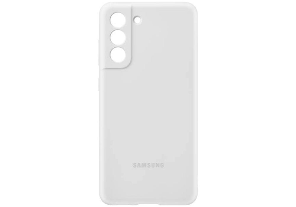 Samsung Coque arrière Silicone Galaxy S21 FE (Blanc)