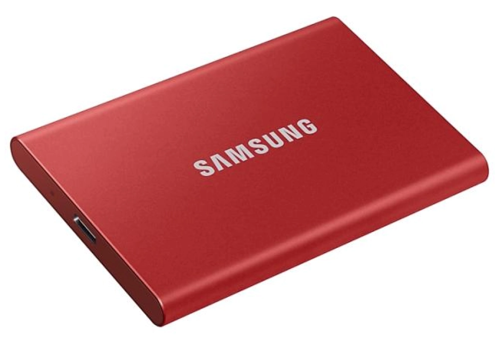 Samsung T7 Portable SSD -  500 GB (Metallic Red) 