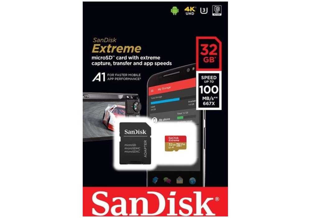SanDisk Extreme microSDHC U3 card A2 - 32GB