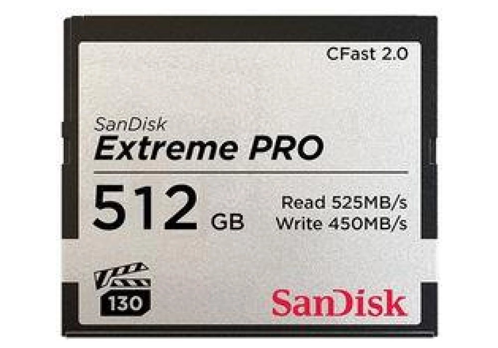 SanDisk Extreme PRO CFast 2.0 (VPG130) - 512 GB