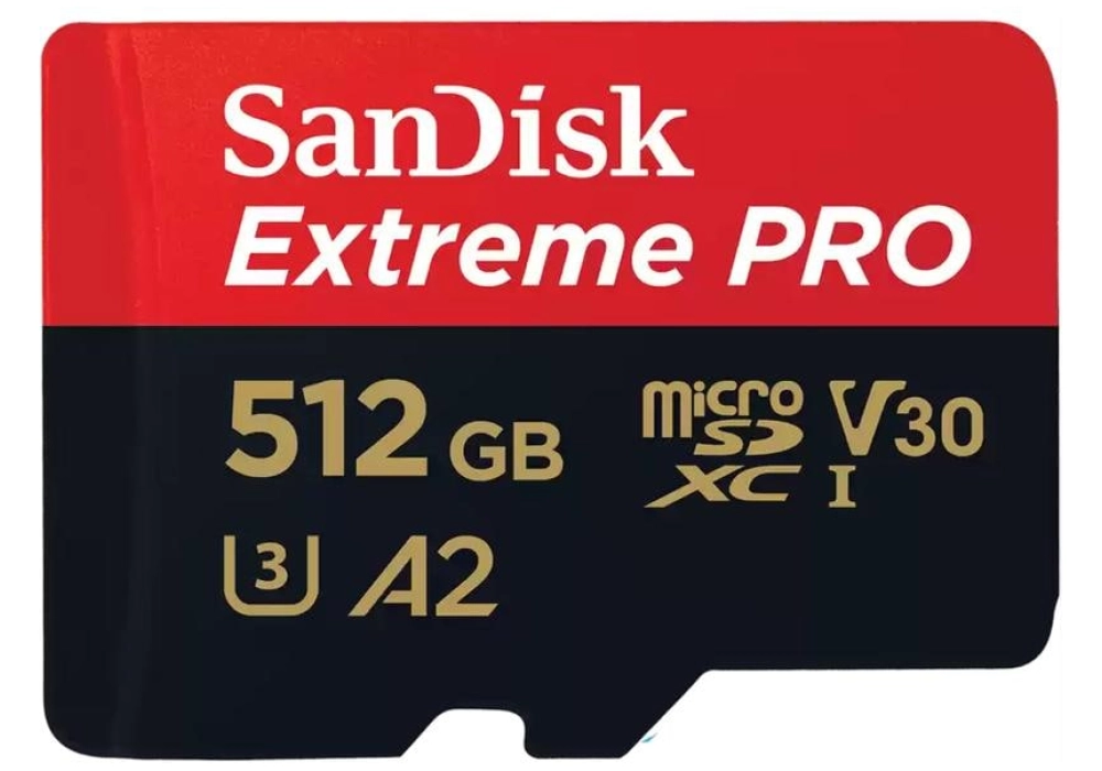 SanDisk Extreme Pro microSDXC UHS-I A2 Class V30 (2022) -  512GB