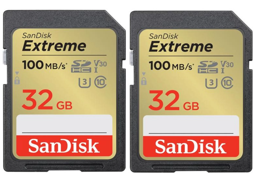 SanDisk Extreme SDHC - 32 GB - (Lot de 2)
