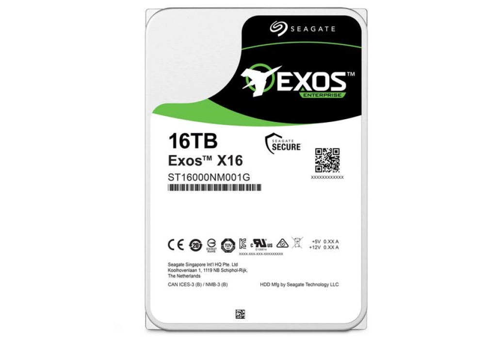 Seagate Exos X16 HDD SATA 6 Gb/s - 16.0 TB