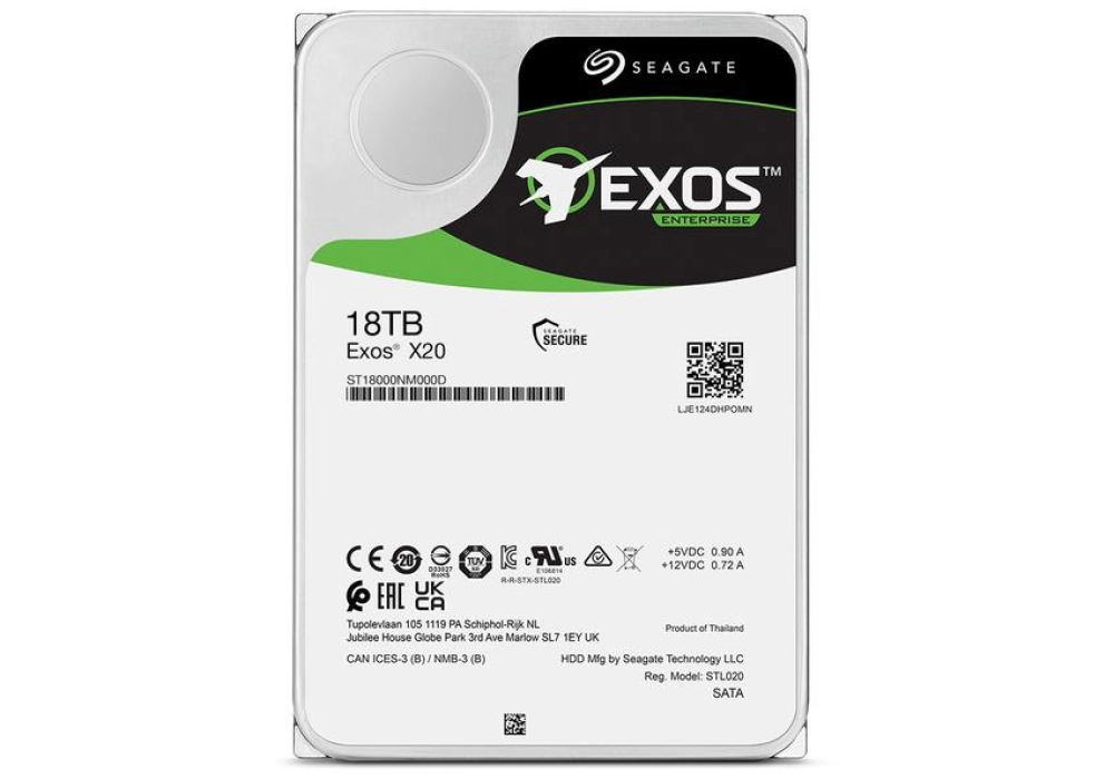 Seagate Exos X20 HDD SAS 12 Gb/s - 18.0 TB