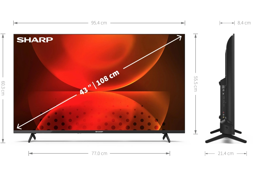 Sharp TV 43FH2EA 43", 1920 x 1080 (Full HD), LED-LCD
