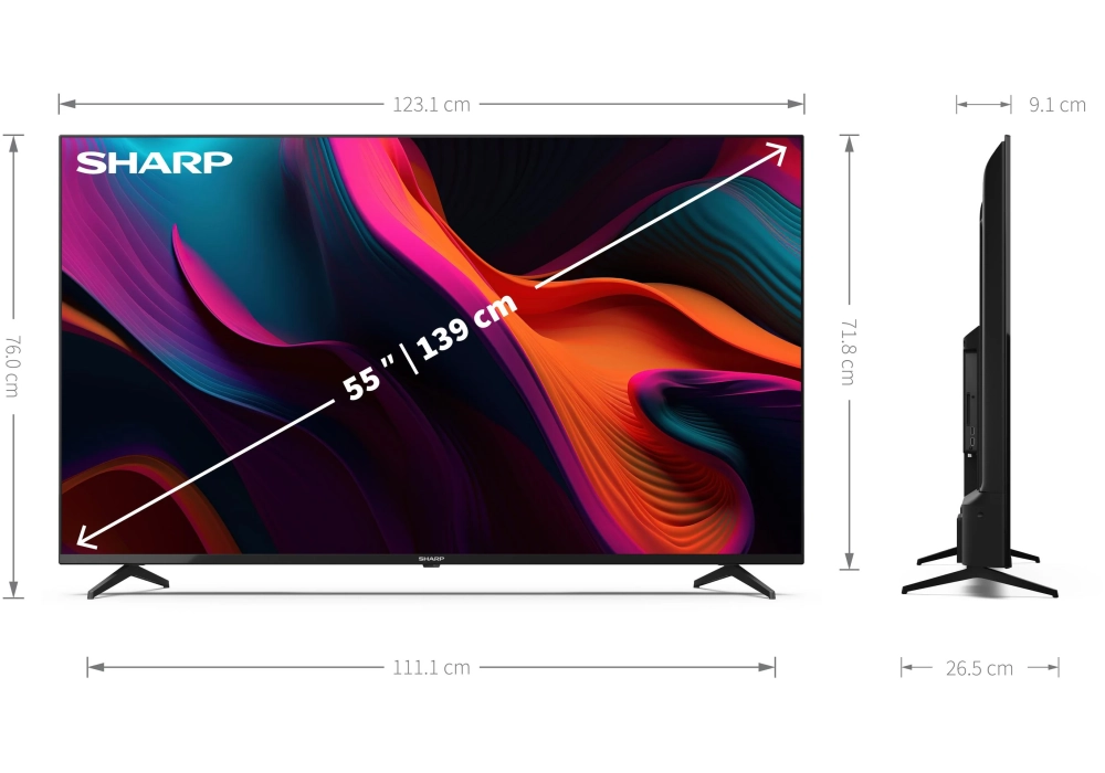 Sharp TV 55GL4260E 55", 3840 x 2160 (Ultra HD 4K), LED-LCD