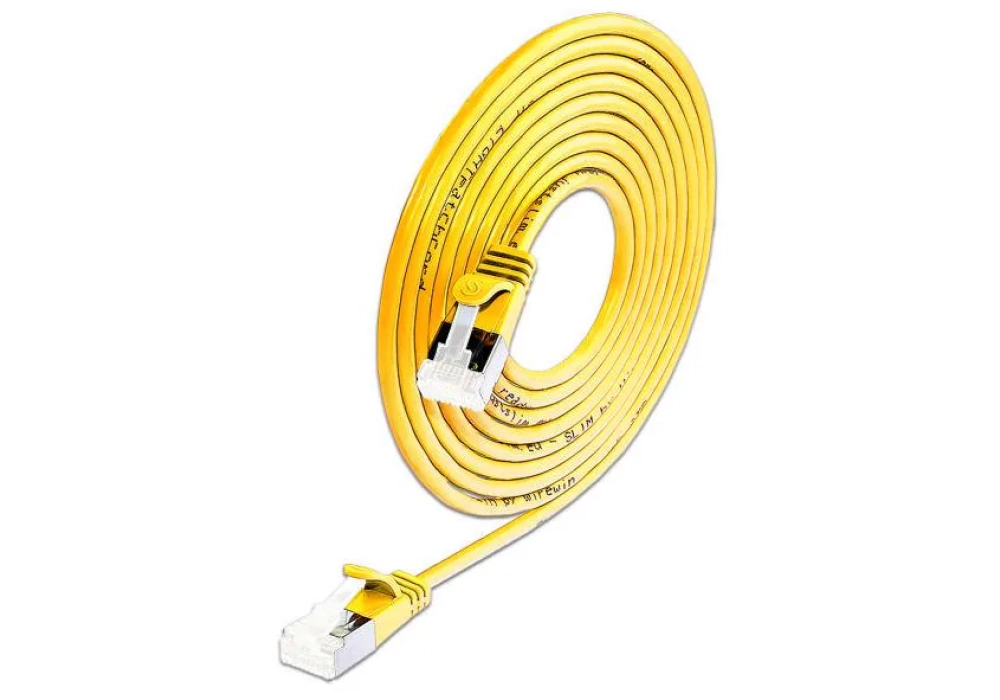 SLIM Câble patch slim  Cat 6A, U/FTP, 0.25 m, Jaune