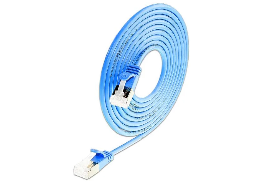 SLIM Câble patch slim  Cat 6A, U/FTP, 1.5 m, Bleu