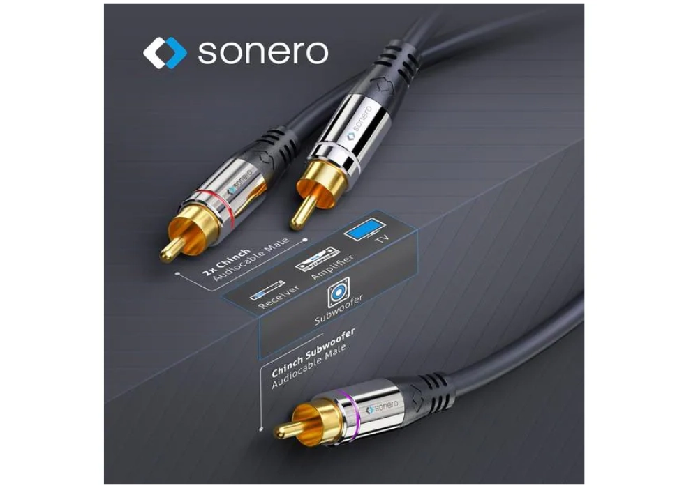 sonero Subwoofer stéréo / Mono Y-Cable Cinch - Cinch 3 m