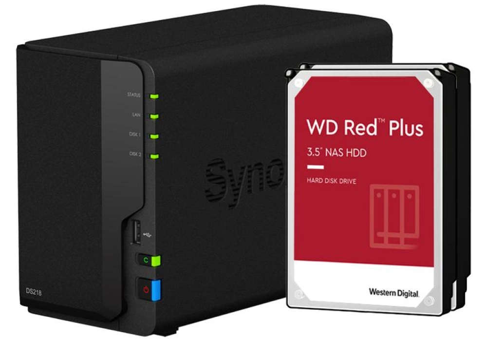 Synology DiskStation DS218 - 16.0 TB (WD Red plus)